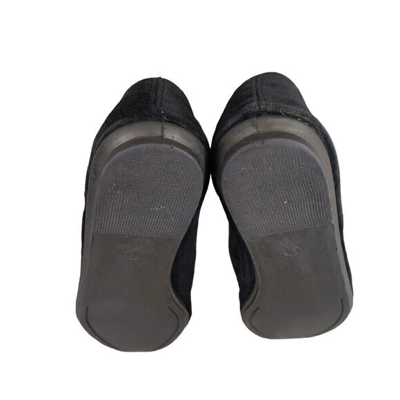 New York Lites Shoes Womens 8 Slippers Velvet Embroidered Horn Holly Black Flats - Picture 13 of 16